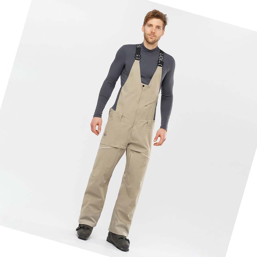 Pantalones De Esquí Salomon STANCE 3L BIB Hombre Beige | MX 3128UZG